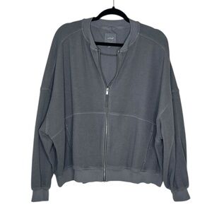 AERIE Full Zip Oversized Bomber Jacket Sweatshirt size Large